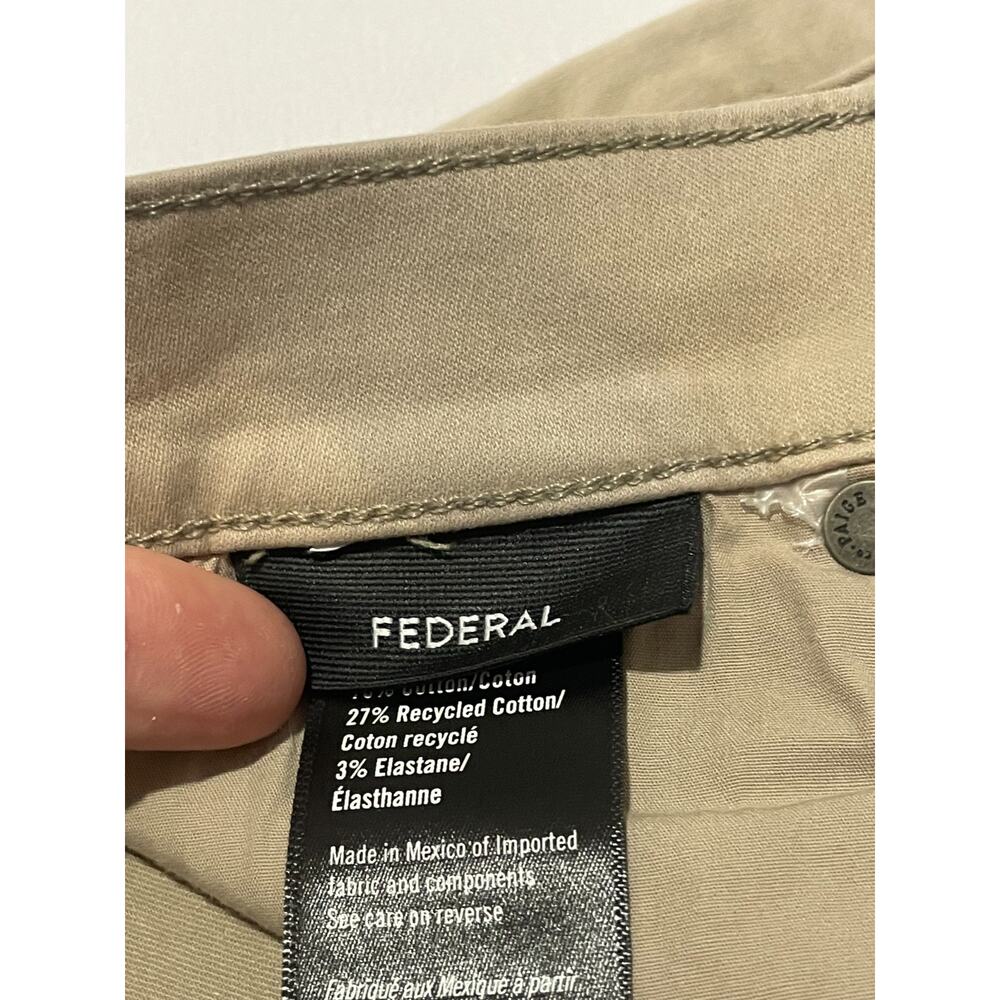 Paige Denim Federal Men s‎ 31 Clean Khaki Chino Pants Stretch M655F91 - Picture 8 of 13